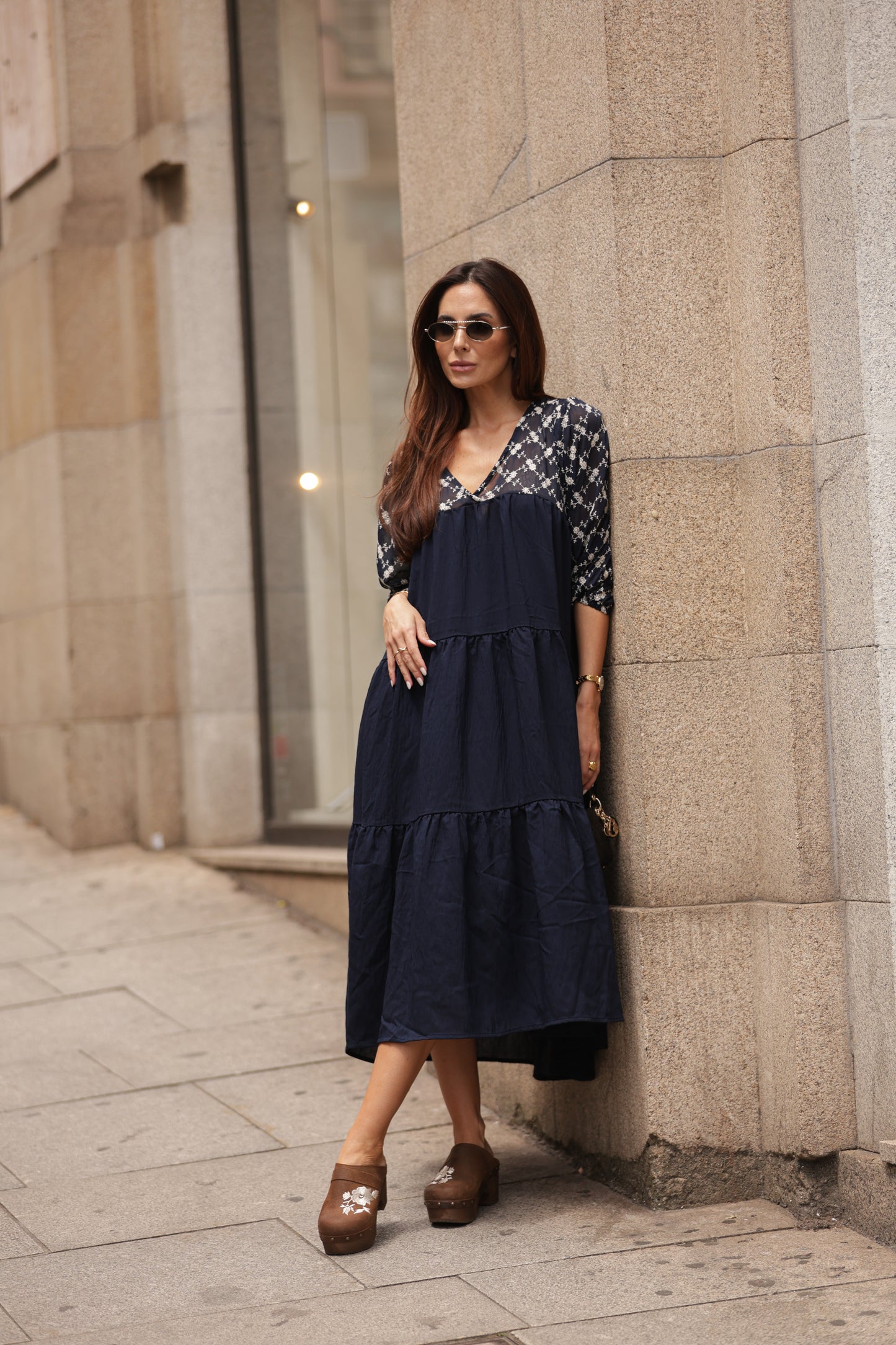 Vestido largo azul