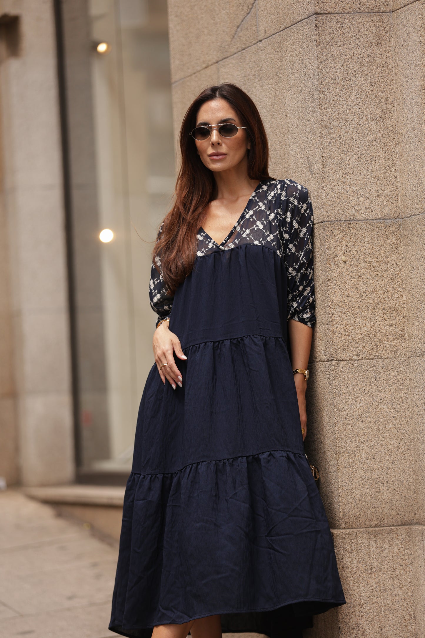 Vestido largo azul