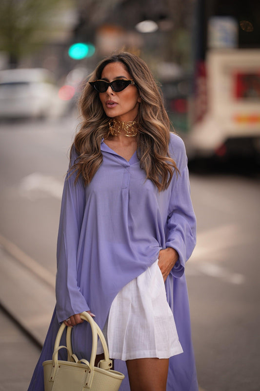 Blusa de viscosa asimétrica