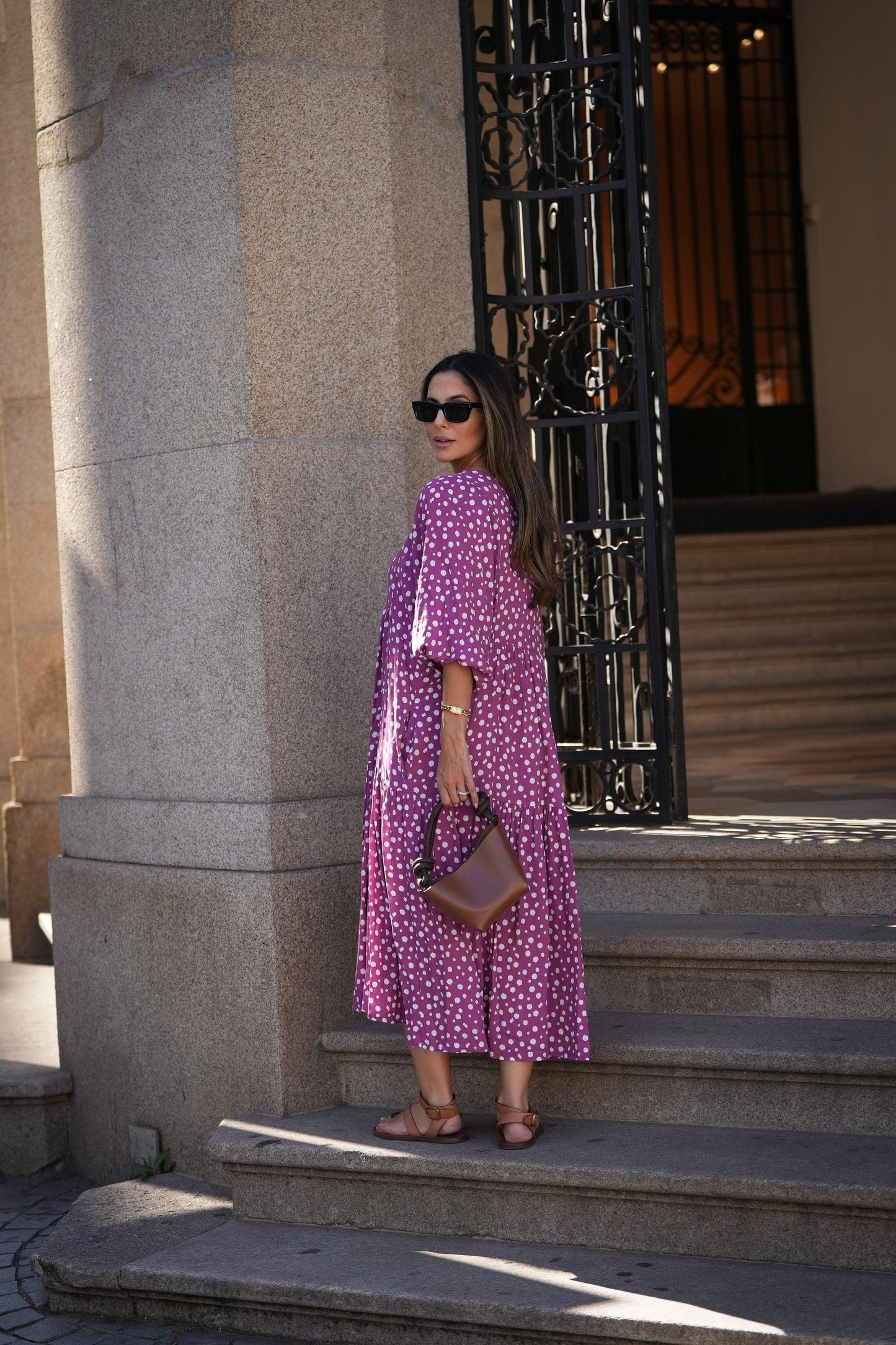 Vestido largo con estampado floral