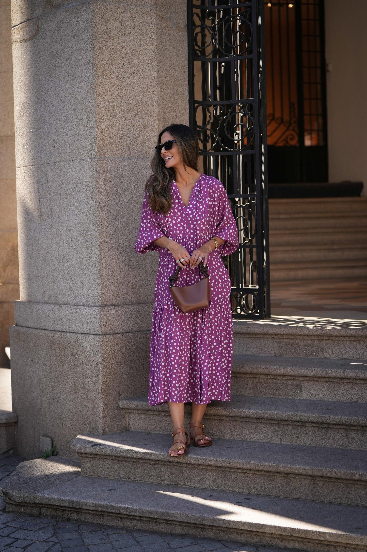 Vestido largo con estampado floral