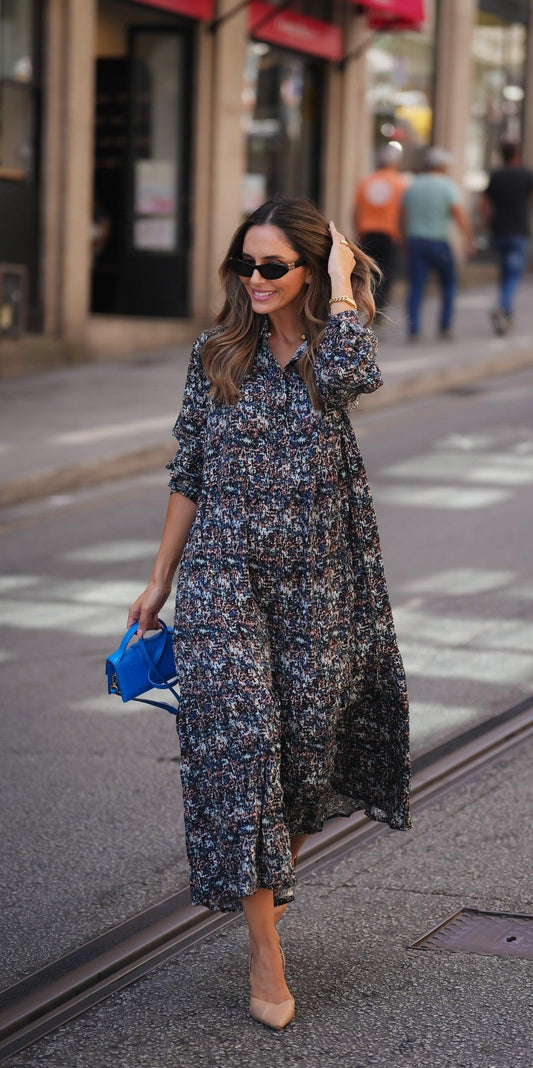 vestido largo estampado