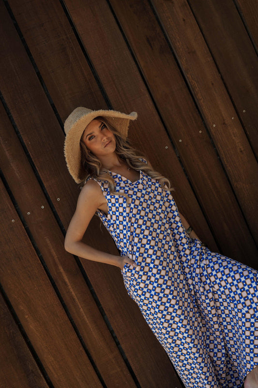 vestido largo estampado