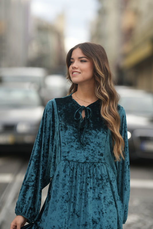 Vestido largo de terciopelo