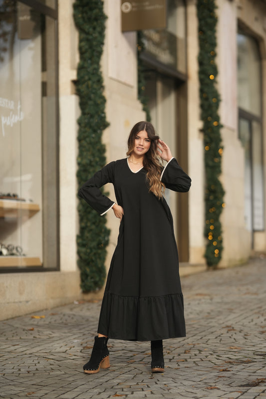 Vestido largo con encaje