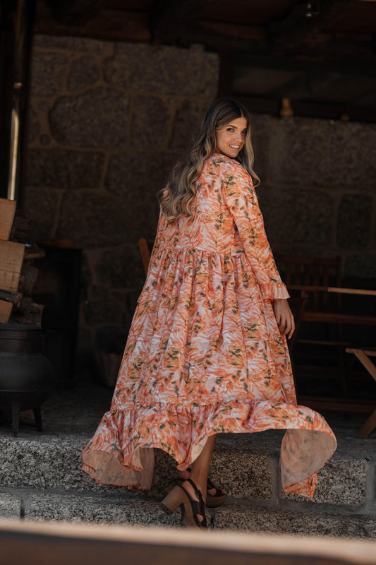 vestido camisero estampado