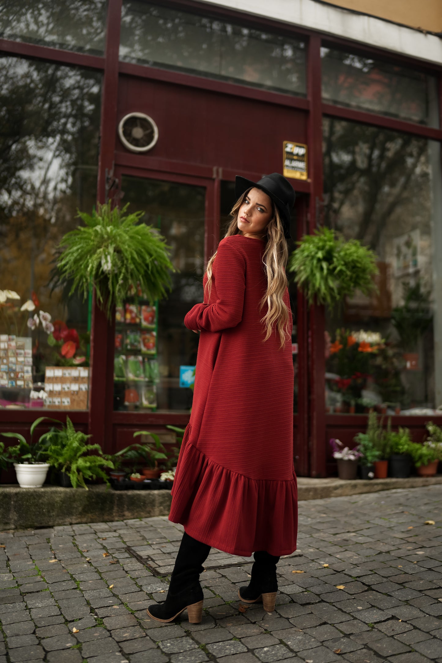 Vestido volante rojo