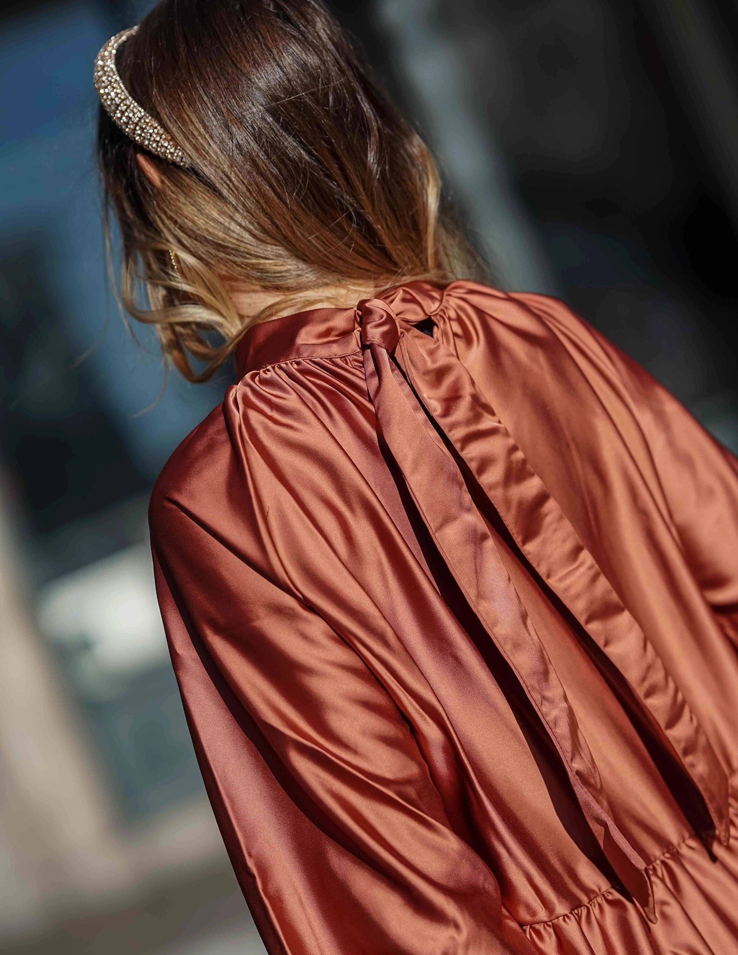 vestido largo de satén