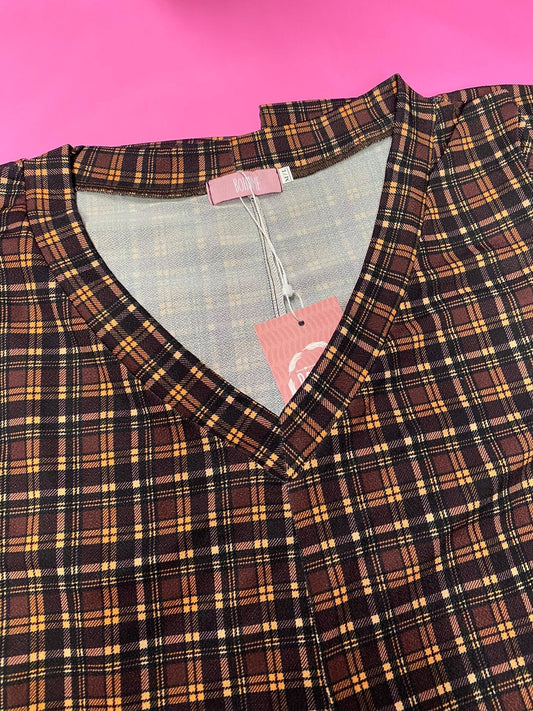 Mono largo estampado cuadros