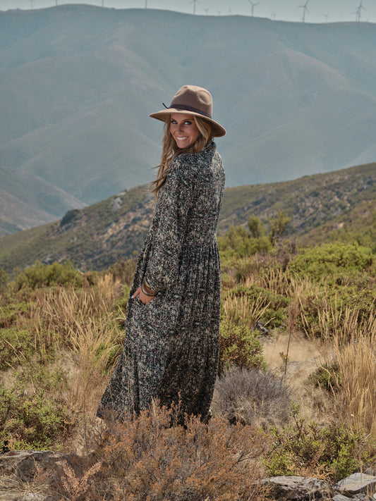 vestido largo estampado