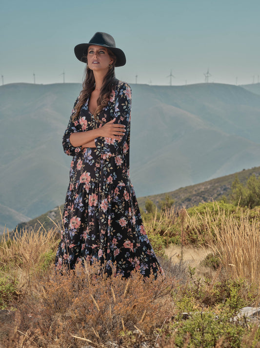 Vestido comprido em malha